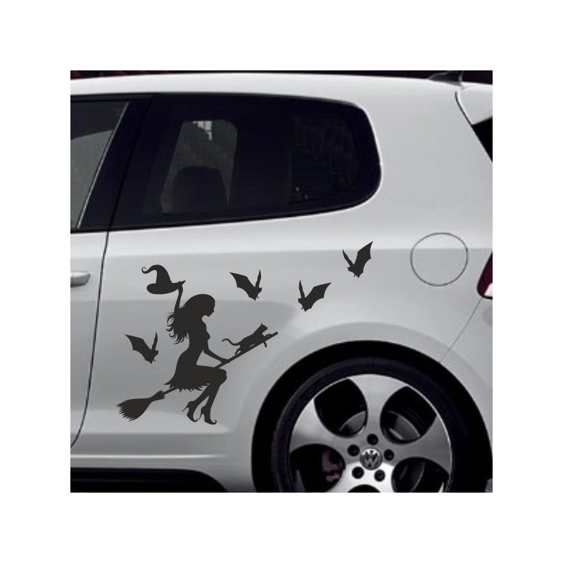 Aufkleber SET Auto Car Tattoo Style Seiten Tribal Dekor Pferd Gecko Power Blumen Ranke Fee Hexe Blumen Blüten Gecko Farbe
