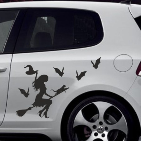 Aufkleber SET Auto Car Tattoo Style Seiten Tribal Dekor Pferd Gecko Power Blumen Ranke Fee Hexe Blumen Blüten Gecko Farbe