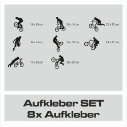 Wandaufkleber Wandtattoo Sport Fußball Kicker Ball Spiel Kinder Kids Snowbord Skateboard Skater Ski Stuntroller Roller