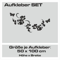Aufkleber SET Auto Car Tattoo Style Seiten Tribal Dekor Pferd Gecko Power Blumen Ranke Fee Hexe Blumen Blüten Gecko Farbe