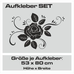 Aufkleber SET Auto Car Tattoo Style Seiten Tribal Dekor Pferd Gecko Power Blumen Ranke Fee Hexe Blumen Blüten Gecko Farbe