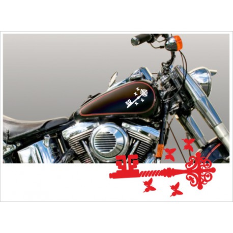 Motorrad Aufkleber Sticker Tattoo Bike Chopper Tribal 54 Key Schlüssel