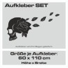 Aufkleber SET Auto Car Tattoo Style Seiten Tribal Dekor Pferd Gecko Power Blumen Ranke Fee Hexe Blumen Blüten Gecko Farbe