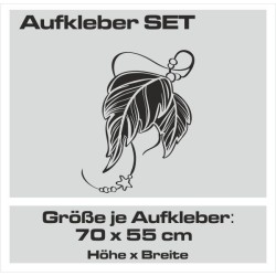 Aufkleber SET Auto Car Tattoo Style Seiten Tribal Dekor Pferd Gecko Power Blumen Ranke Fee Hexe Blumen Blüten Gecko Farbe