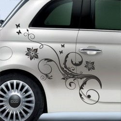Aufkleber SET Auto Car Tattoo Style Seiten Tribal Dekor Pferd Gecko Power Blumen Ranke Fee Hexe Blumen Blüten Gecko Farbe