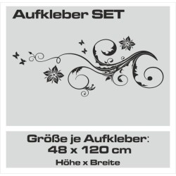 Aufkleber SET Auto Car Tattoo Style Seiten Tribal Dekor Pferd Gecko Power Blumen Ranke Fee Hexe Blumen Blüten Gecko Farbe