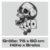 Wandaufkleber Totenkopf Skull Poker Karten Spiel Aufkleber Wand 03