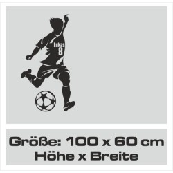 Wandaufkleber Wandtattoo Sport Fußball Kicker Ball Spiel Kinder Kids Snowbord Skateboard Skater Ski Stuntroller Roller