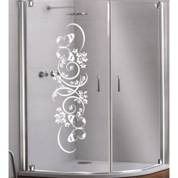 Aufkleber Glas Dekor Fenster Dusche Duschkabine Glas Tür Glastür Schaufenster Beschriftung Spa Wellness Meer Delphin Rose Wasser