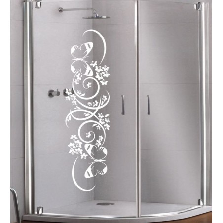 Aufkleber Glas Dekor Fenster Dusche Duschkabine Glas Tür Glastür Schaufenster Beschriftung Spa Wellness Meer Delphin Rose Wasser