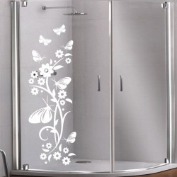 Aufkleber Glas Dekor Fenster Dusche Duschkabine Glas Tür Glastür Schaufenster Beschriftung Spa Wellness Meer Delphin Rose Wasser