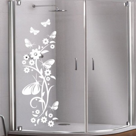 Aufkleber Glas Dekor Fenster Dusche Duschkabine Glas Tür Glastür Schaufenster Beschriftung Spa Wellness Meer Delphin Rose Wasser