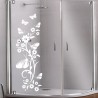 Aufkleber Glas Dekor Fenster Dusche Duschkabine Glas Tür Glastür Schaufenster Beschriftung Spa Wellness Meer Delphin Rose Wasser