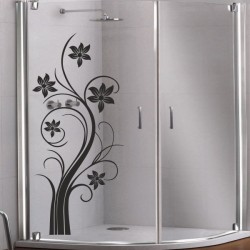 Aufkleber Glas Dekor Fenster Dusche Duschkabine Glas Tür Glastür Schaufenster Beschriftung Spa Wellness Meer Delphin Rose Wasser