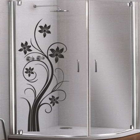Aufkleber Glas Dekor Fenster Dusche Duschkabine Glas Tür Glastür Schaufenster Beschriftung Spa Wellness Meer Delphin Rose Wasser