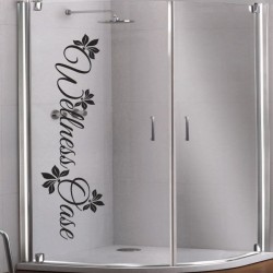 Aufkleber Glas Dekor Fenster Dusche Duschkabine Glas Tür Glastür Schaufenster Beschriftung Spa Wellness Meer Delphin Rose Wasser