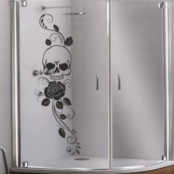 Aufkleber Glas Dekor Fenster Dusche Duschkabine Glas Tür Glastür Schaufenster Beschriftung Spa Wellness Meer Delphin Rose Wasser