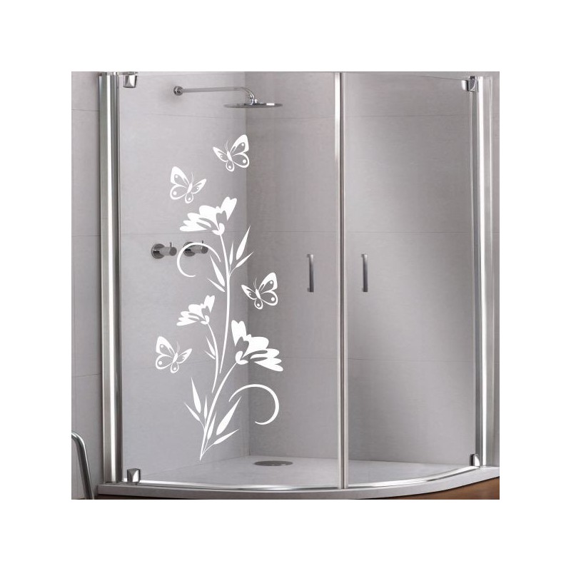 Aufkleber Glas Dekor Fenster Dusche Duschkabine Glas Tür Glastür Schaufenster Beschriftung Spa Wellness Meer Delphin Rose Wasser