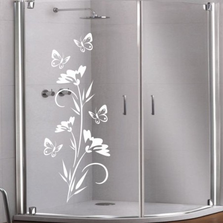 Aufkleber Glas Dekor Fenster Dusche Duschkabine Glas Tür Glastür Schaufenster Beschriftung Spa Wellness Meer Delphin Rose Wasser