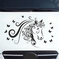 Aufleber Auto Pferd Fohlen Stute Hengst Hufeisen Glück Spruch Dekor Stall Pferdehof Reiten Sport Familie Ponny Kinder Tattoo
