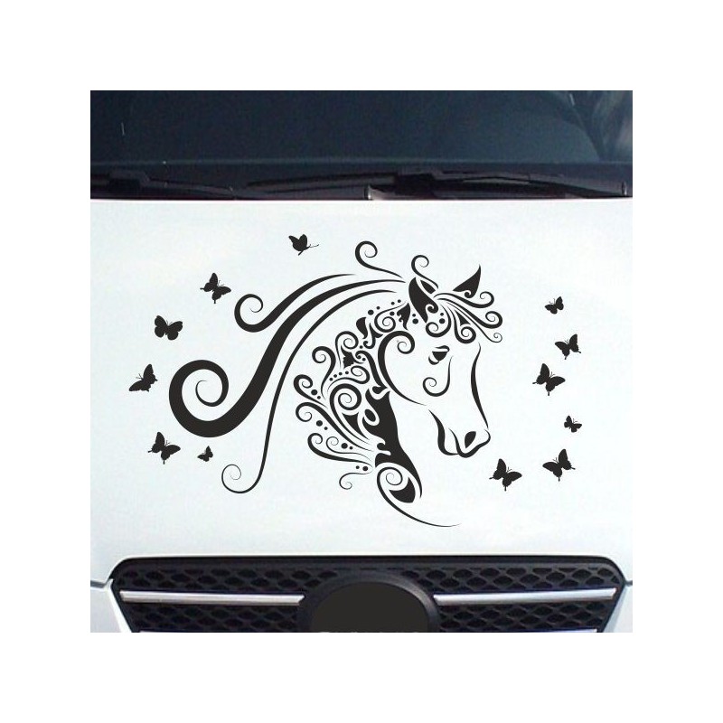 Aufleber Auto Pferd Fohlen Stute Hengst Hufeisen Glück Spruch Dekor Stall Pferdehof Reiten Sport Familie Ponny Kinder Tattoo