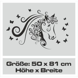 Aufleber Auto Pferd Fohlen Stute Hengst Hufeisen Glück Spruch Dekor Stall Pferdehof Reiten Sport Familie Ponny Kinder Tattoo