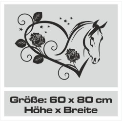Aufleber Auto Pferd Fohlen Stute Hengst Hufeisen Glück Spruch Dekor Stall Pferdehof Reiten Sport Familie Ponny Kinder Tattoo