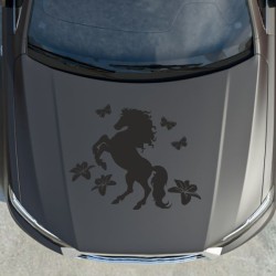 Aufleber Auto Pferd Fohlen Stute Hengst Hufeisen Glück Spruch Dekor Stall Pferdehof Reiten Sport Familie Ponny Kinder Tattoo