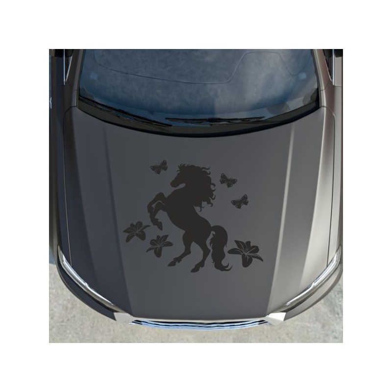 Aufleber Auto Pferd Fohlen Stute Hengst Hufeisen Glück Spruch Dekor Stall Pferdehof Reiten Sport Familie Ponny Kinder Tattoo