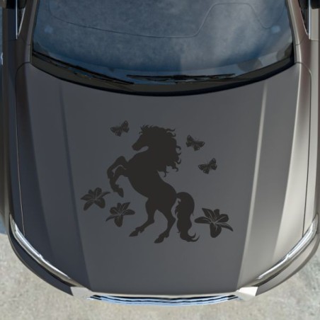 Aufleber Auto Pferd Fohlen Stute Hengst Hufeisen Glück Spruch Dekor Stall Pferdehof Reiten Sport Familie Ponny Kinder Tattoo