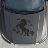 Aufleber Auto Pferd Fohlen Stute Hengst Hufeisen Glück Spruch Dekor Stall Pferdehof Reiten Sport Familie Ponny Kinder Tattoo