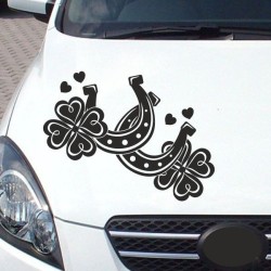 Aufleber Auto Pferd Fohlen Stute Hengst Hufeisen Glück Spruch Dekor Stall Pferdehof Reiten Sport Familie Ponny Kinder Tattoo