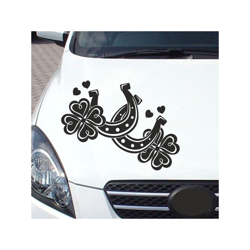 Aufleber Auto Pferd Fohlen Stute Hengst Hufeisen Glück Spruch Dekor Stall Pferdehof Reiten Sport Familie Ponny Kinder Tattoo