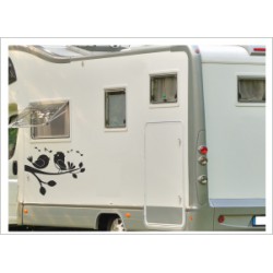 Wohnmobil Wohnwagen Caravan Camper Ast Vögel Spatz 55  Aufkleber-SET