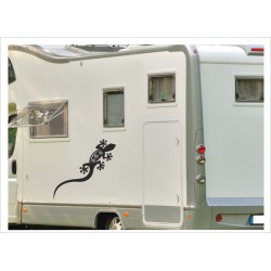 Wohnmobil Wohnwagen Caravan Camper Gecko Echse 56  Aufkleber-SET