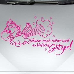 Einhorn Aufkleber Tattoo Sticker Unicorn Sternenstaub Glitzer Prinz Luftballon Herz Liebe Glitzer Sterne Staub Magie Glück