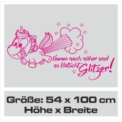 Einhorn Aufkleber Tattoo Sticker Unicorn Sternenstaub Glitzer Prinz Luftballon Herz Liebe Glitzer Sterne Staub Magie Glück