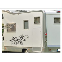 Wohnmobil Wohnwagen Caravan Camper Blumen Ranke 68  Aufkleber-SET