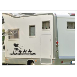 Wohnmobil Wohnwagen Caravan Camper Sonne Kamele Palme 73  Aufkleber-SET