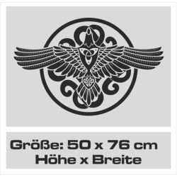 Aufkleber Auto Car Wikinger Viking Wölfe Wolf Runen Schwert Schild Rabe Runen Odin Odin´s Wölfe Böse Kette Valhalla Walhalla