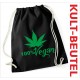 Turnbeutel Rucksack KULT Kinder Gym Sport Tasche Spruch Hanf Cannabis 100% Vegan