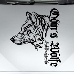 Aufkleber Auto Car Wikinger Viking Wölfe Wolf Runen Schwert Schild Rabe Runen Odin Odin´s Wölfe Böse Kette Valhalla Walhalla
