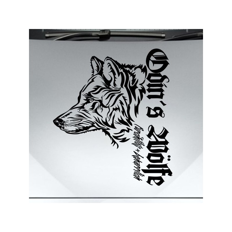 Aufkleber Auto Car Wikinger Viking Wölfe Wolf Runen Schwert Schild Rabe Runen Odin Odin´s Wölfe Böse Kette Valhalla Walhalla