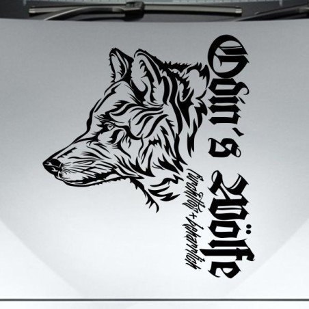 Aufkleber Auto Car Wikinger Viking Wölfe Wolf Runen Schwert Schild Rabe Runen Odin Odin´s Wölfe Böse Kette Valhalla Walhalla