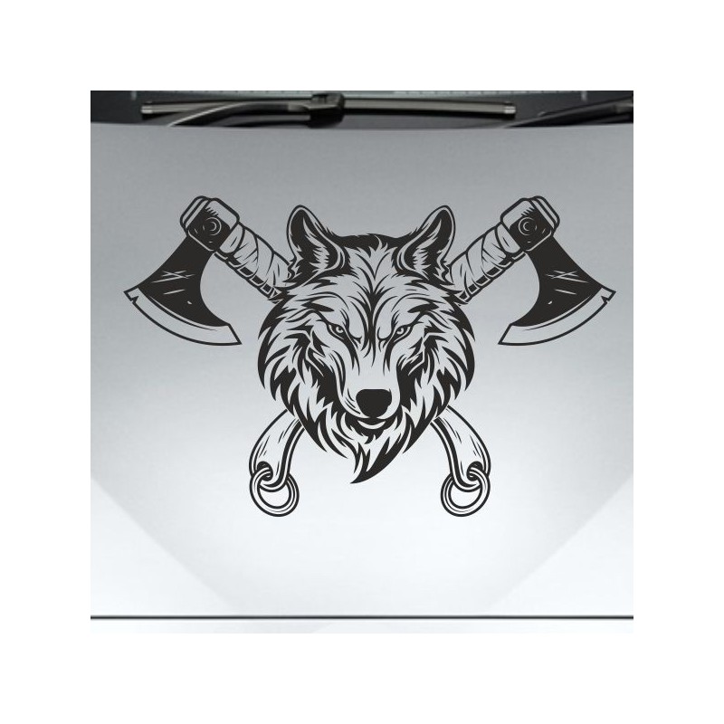 Aufkleber Auto Car Wikinger Viking Wölfe Wolf Runen Schwert Schild Rabe Runen Odin Odin´s Wölfe Böse Kette Valhalla Walhalla