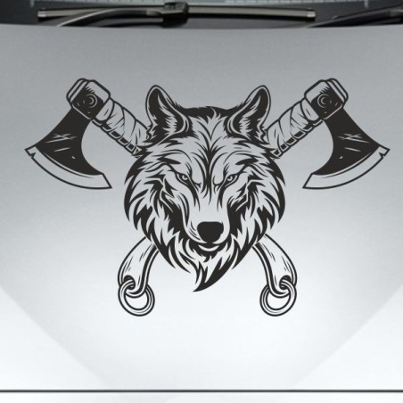 Aufkleber Auto Car Wikinger Viking Wölfe Wolf Runen Schwert Schild Rabe Runen Odin Odin´s Wölfe Böse Kette Valhalla Walhalla