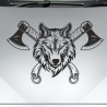Aufkleber Auto Car Wikinger Viking Wölfe Wolf Runen Schwert Schild Rabe Runen Odin Odin´s Wölfe Böse Kette Valhalla Walhalla