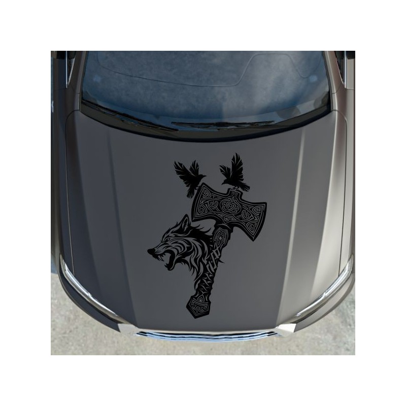 Aufkleber Auto Car Wikinger Viking Wölfe Wolf Runen Schwert Schild Rabe Runen Odin Odin´s Wölfe Böse Kette Valhalla Walhalla