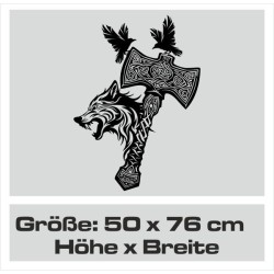 Aufkleber Auto Car Wikinger Viking Wölfe Wolf Runen Schwert Schild Rabe Runen Odin Odin´s Wölfe Böse Kette Valhalla Walhalla