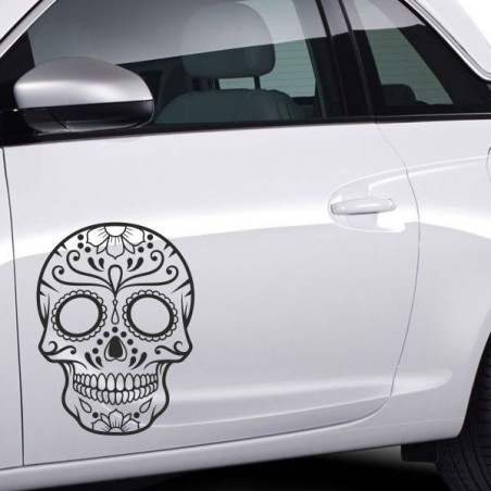 Aufkleber Sugar Skull Lady Catrina Tag der Toten mexianischer Feiertag Dia de los Muertos Ehre Feiere das Gedenken der Toten